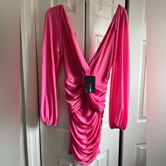 Fashion Nova Mesh Pink Mini Dress NWT - Picture 3 of 5